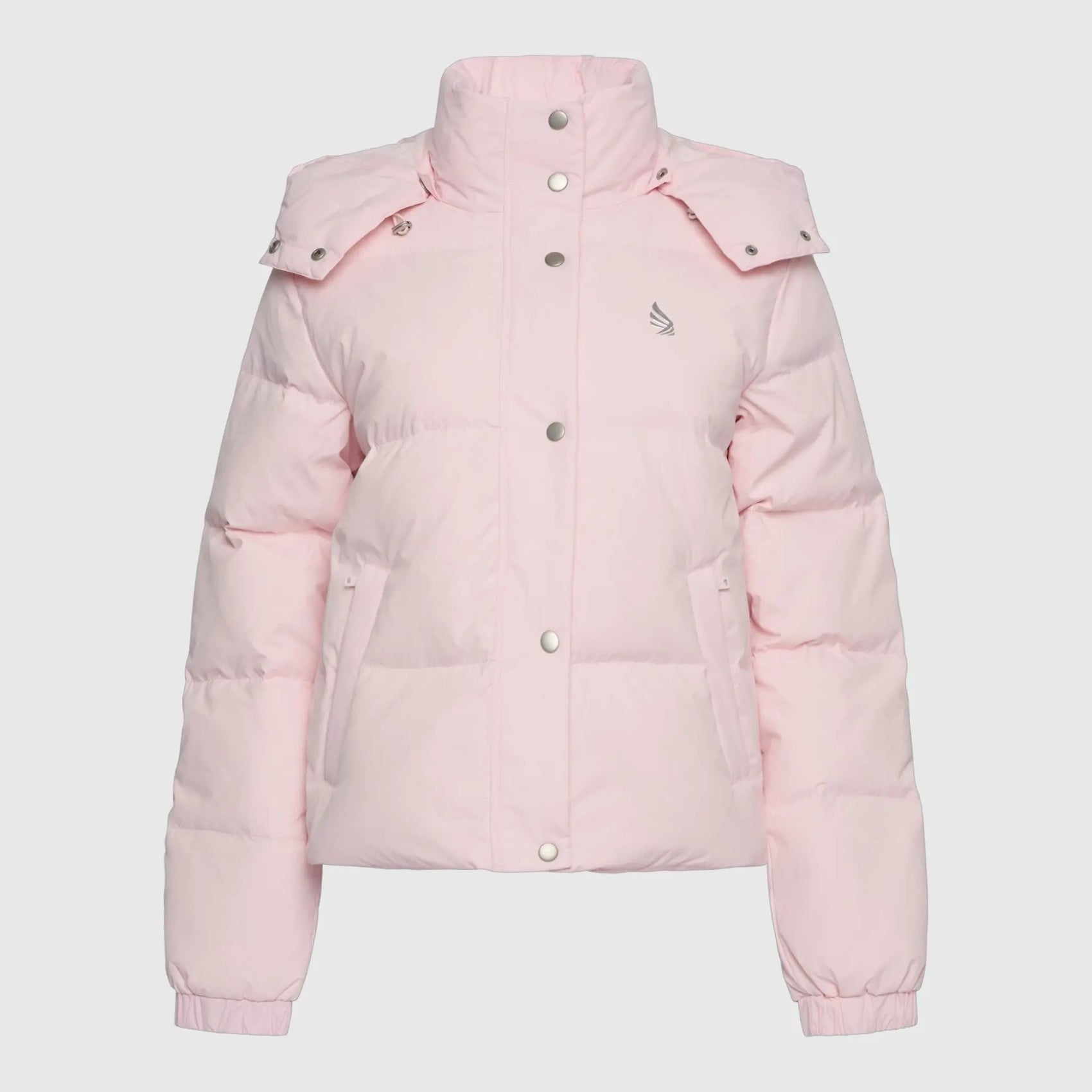 Puffer Down Jacket with Detachable Hood and Logo Print Gisada Jacket