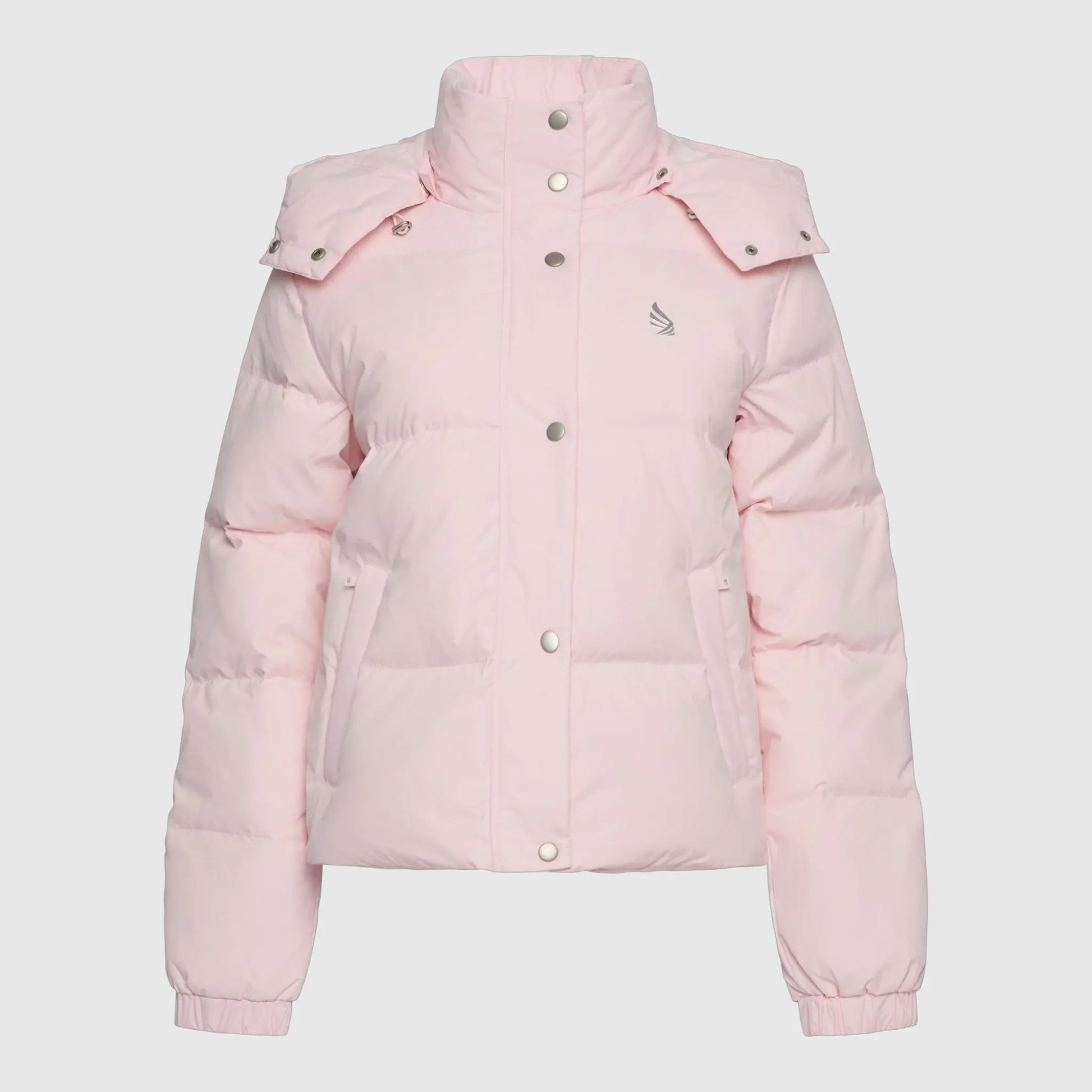 Puffer Down Jacket with Detachable Hood and Logo Print Gisada Jacket