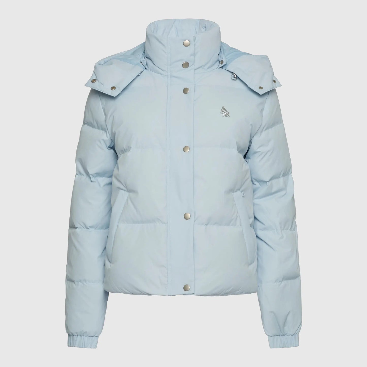 Puffer Down Jacket with Detachable Hood and Logo Print Gisada Jacket