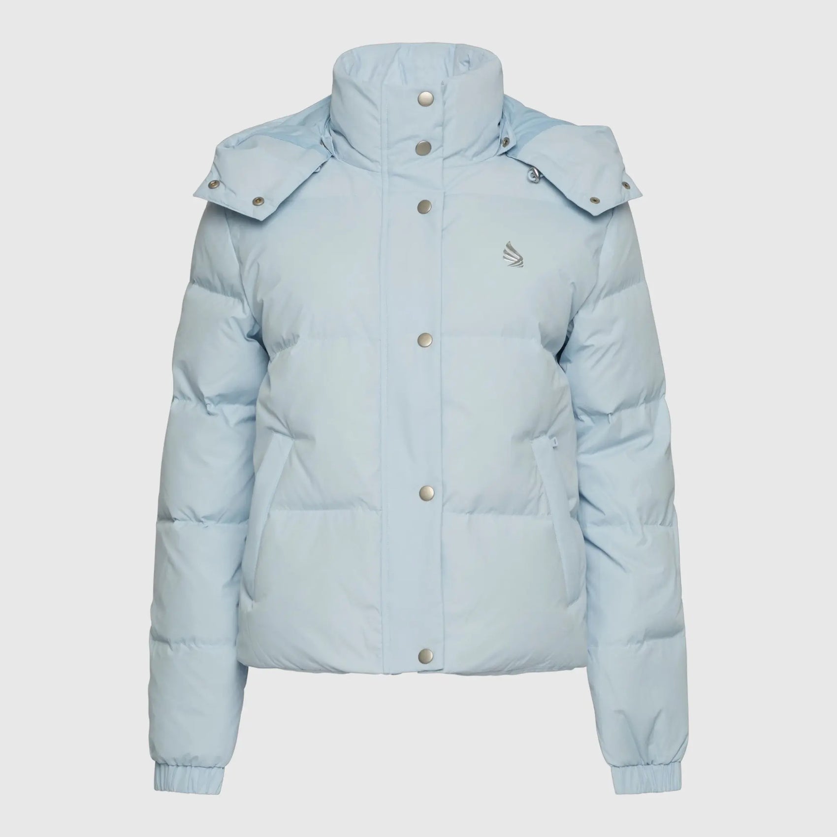 Puffer Down Jacket with Detachable Hood and Logo Print Gisada Jacket