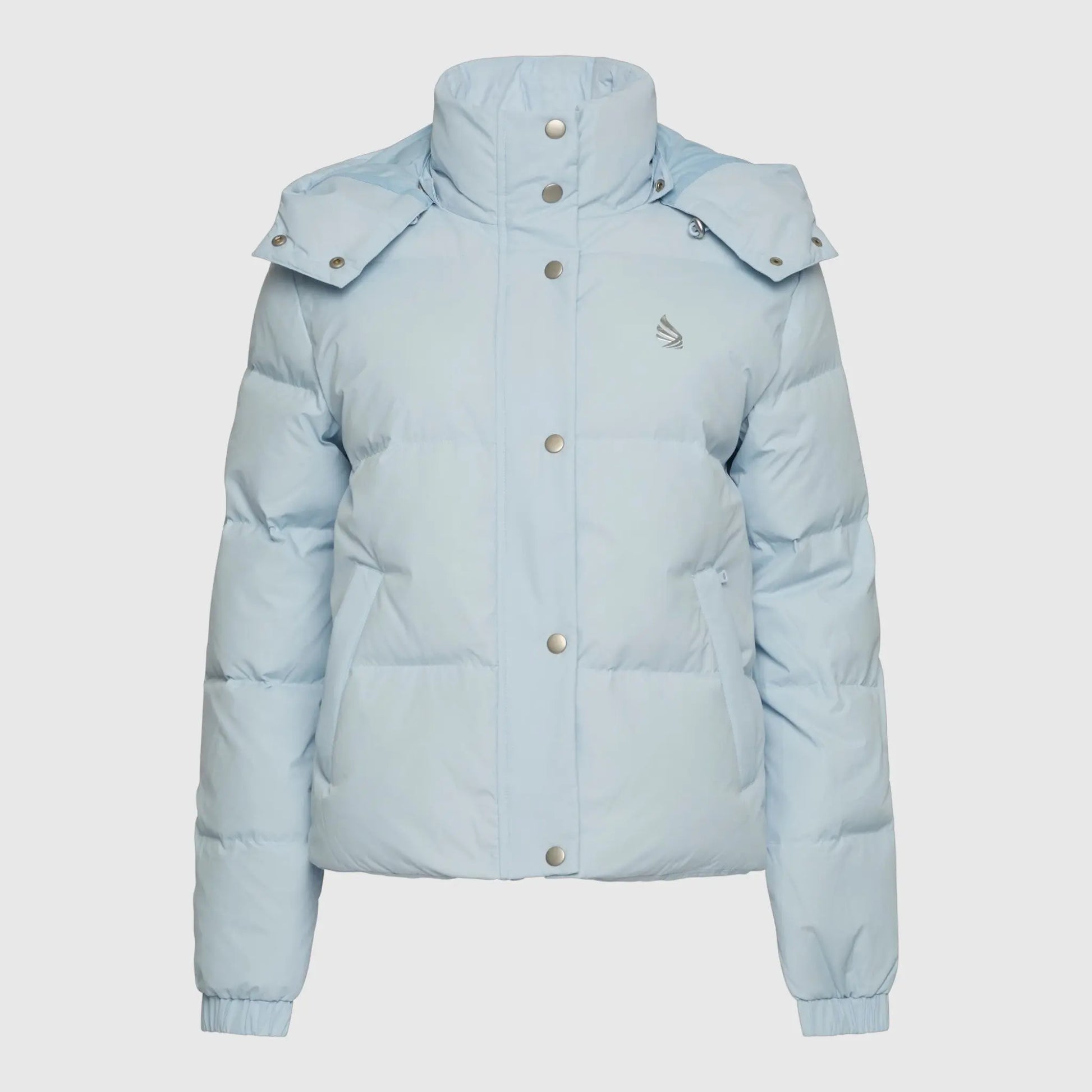 Puffer Down Jacket with Detachable Hood and Logo Print Gisada Jacket