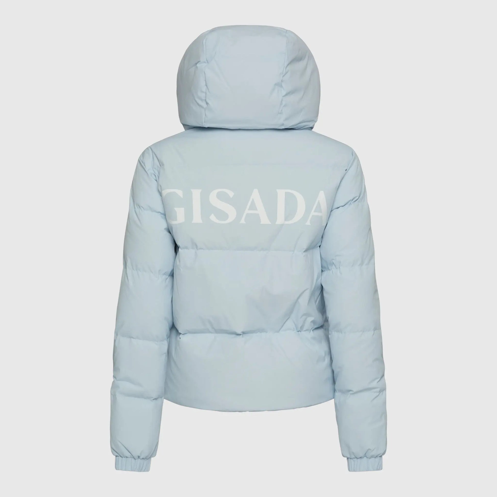 Puffer Down Jacket with Detachable Hood and Logo Print Gisada Jacket