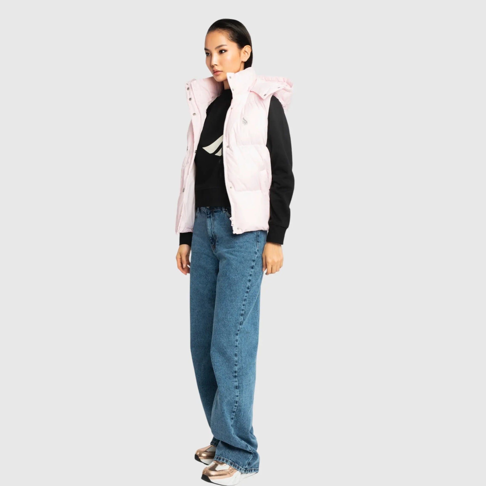 Puffer Gilet with Detachable Hood and Logo Print Gisada Jacket