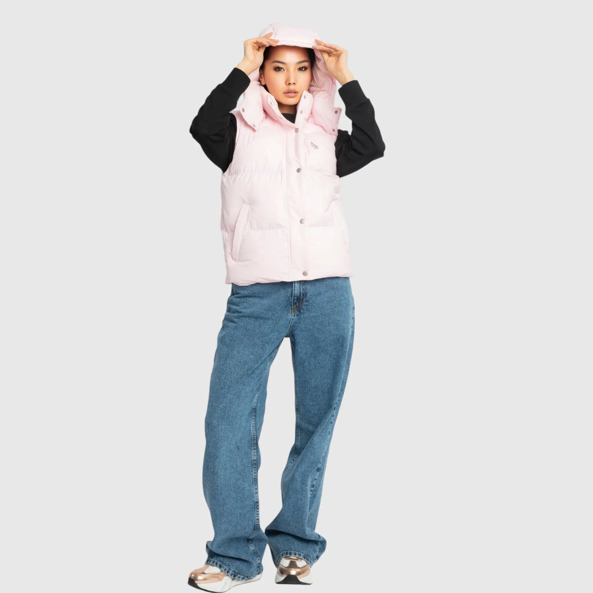 Puffer Gilet with Detachable Hood and Logo Print Gisada Jacket