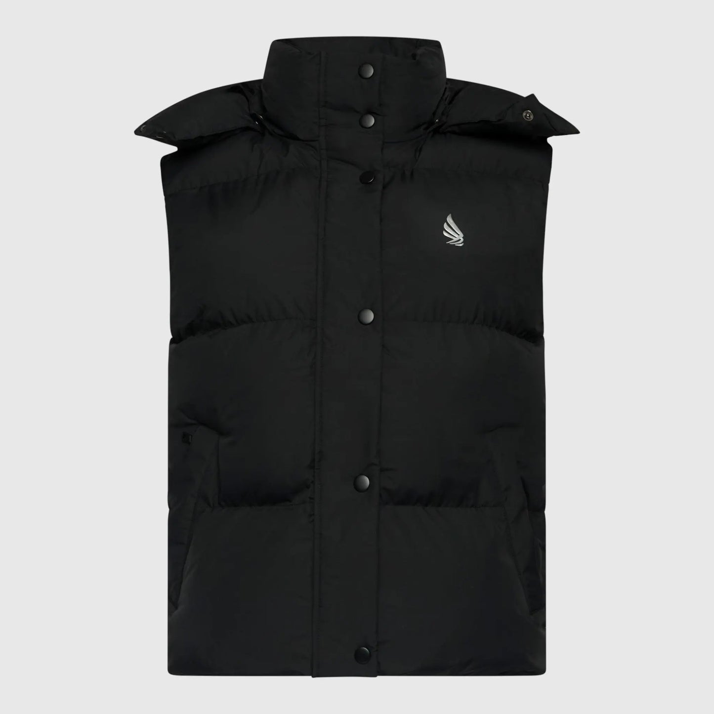 Puffer Gilet with Detachable Hood and Logo Print Gisada Jacket