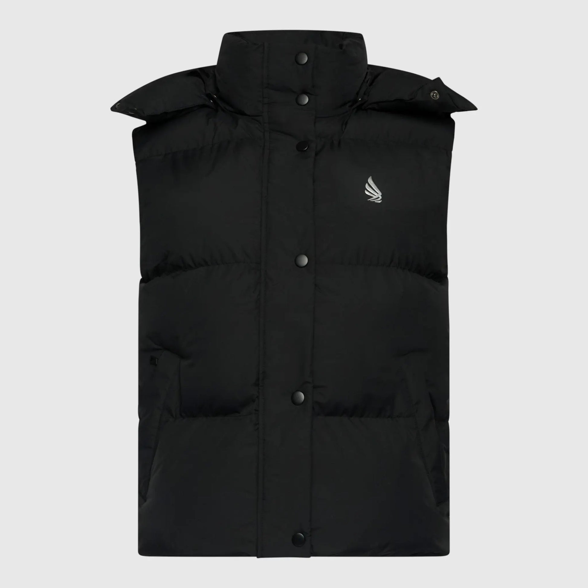 Puffer Gilet with Detachable Hood and Logo Print Gisada Jacket