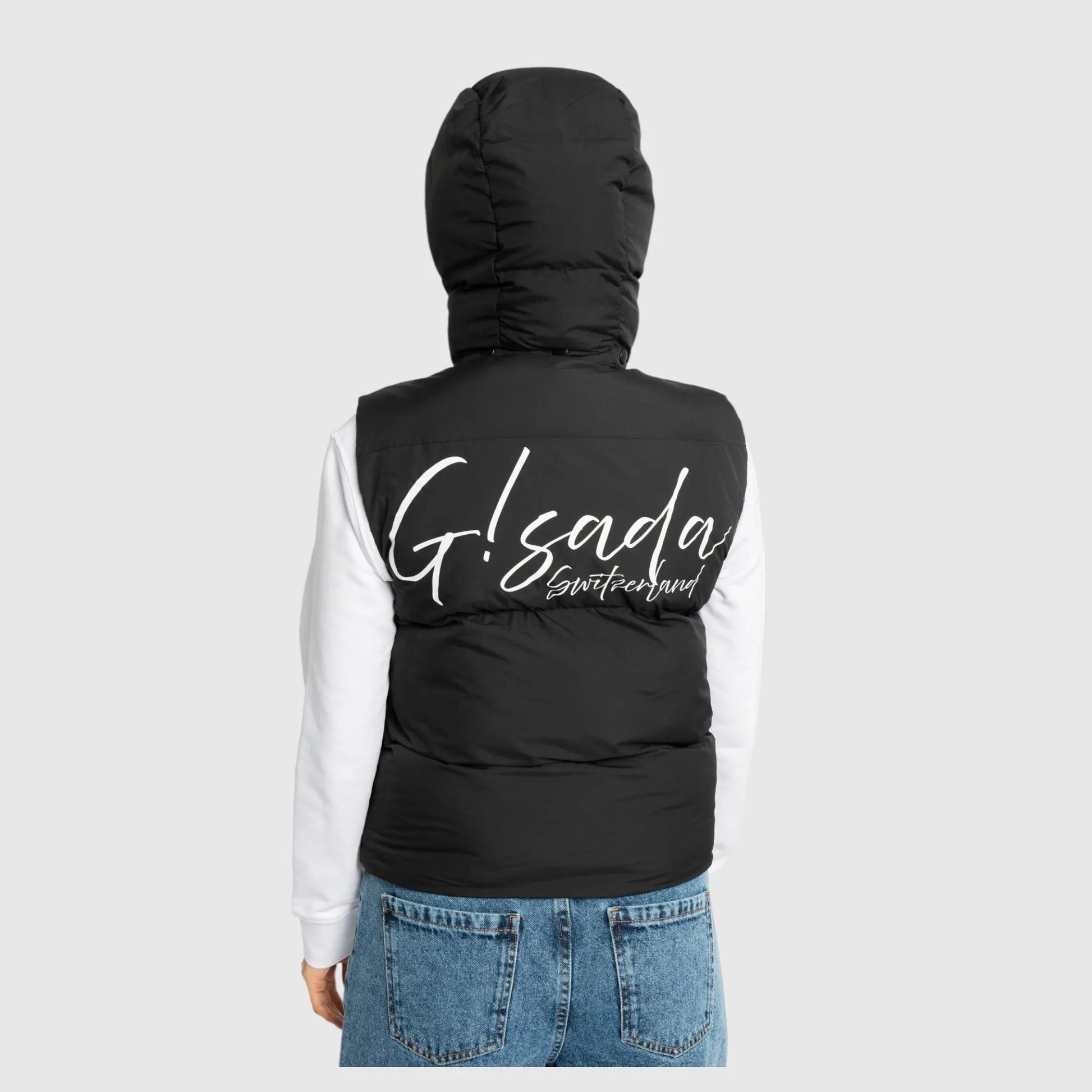 Puffer Gilet with Detachable Hood and Logo Print Gisada Jacket