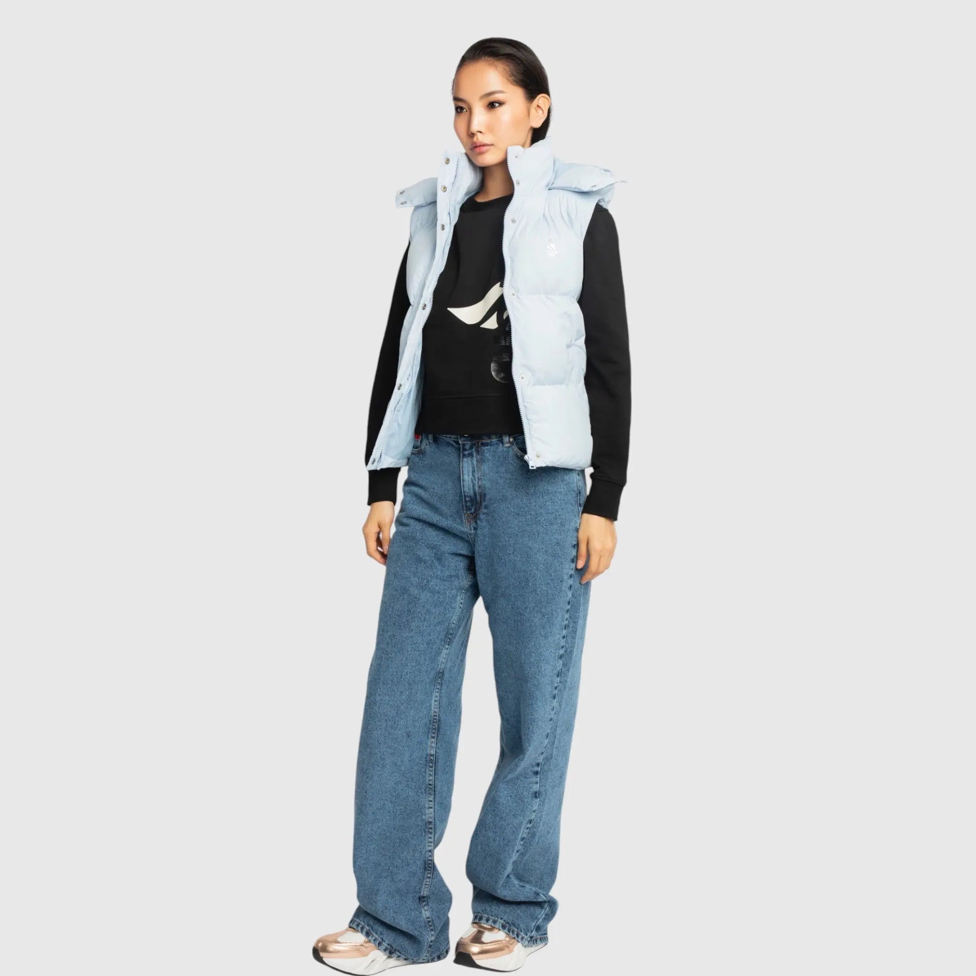 Puffer Gilet with Detachable Hood and Logo Print Gisada Jacket