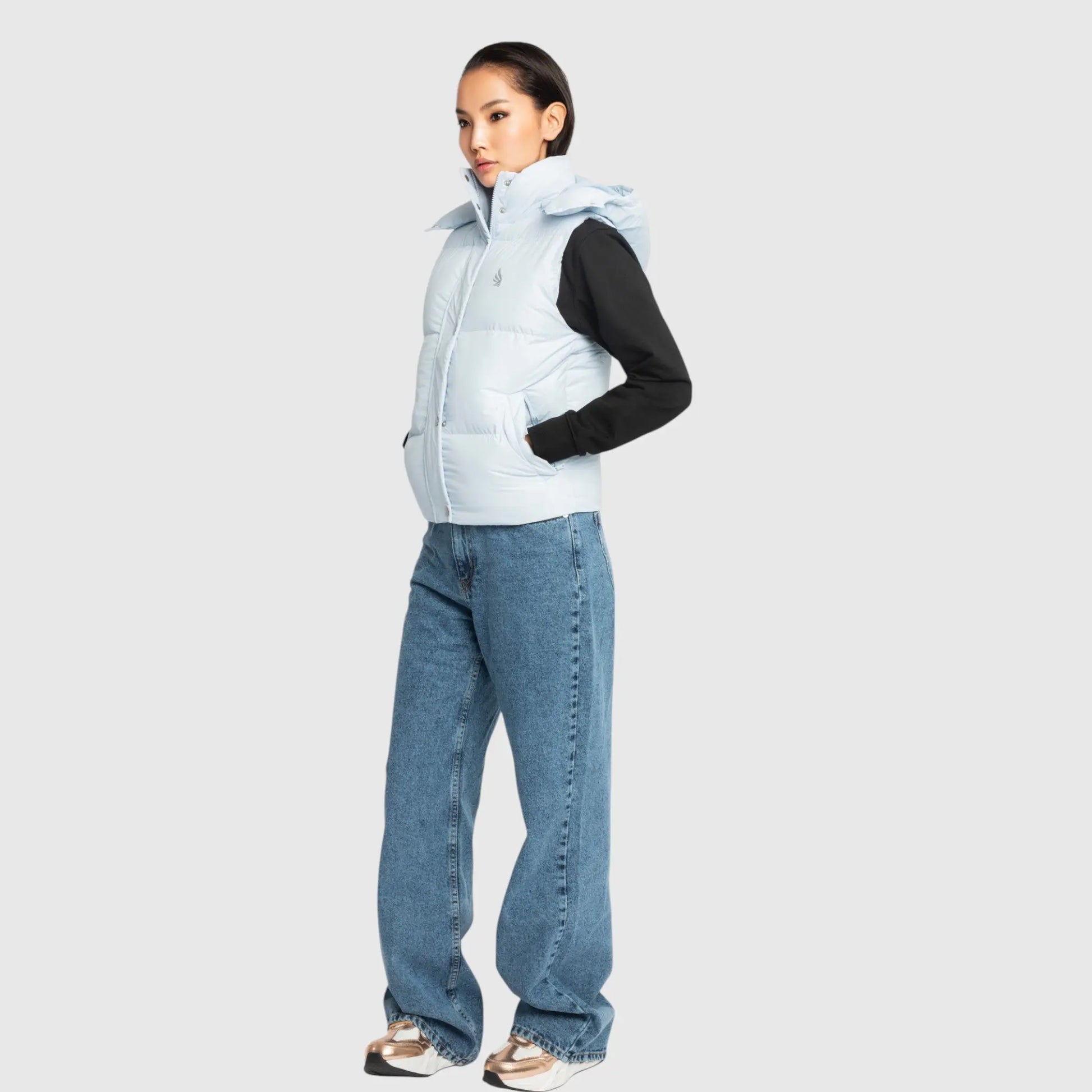 Puffer Gilet with Detachable Hood and Logo Print Gisada Jacket