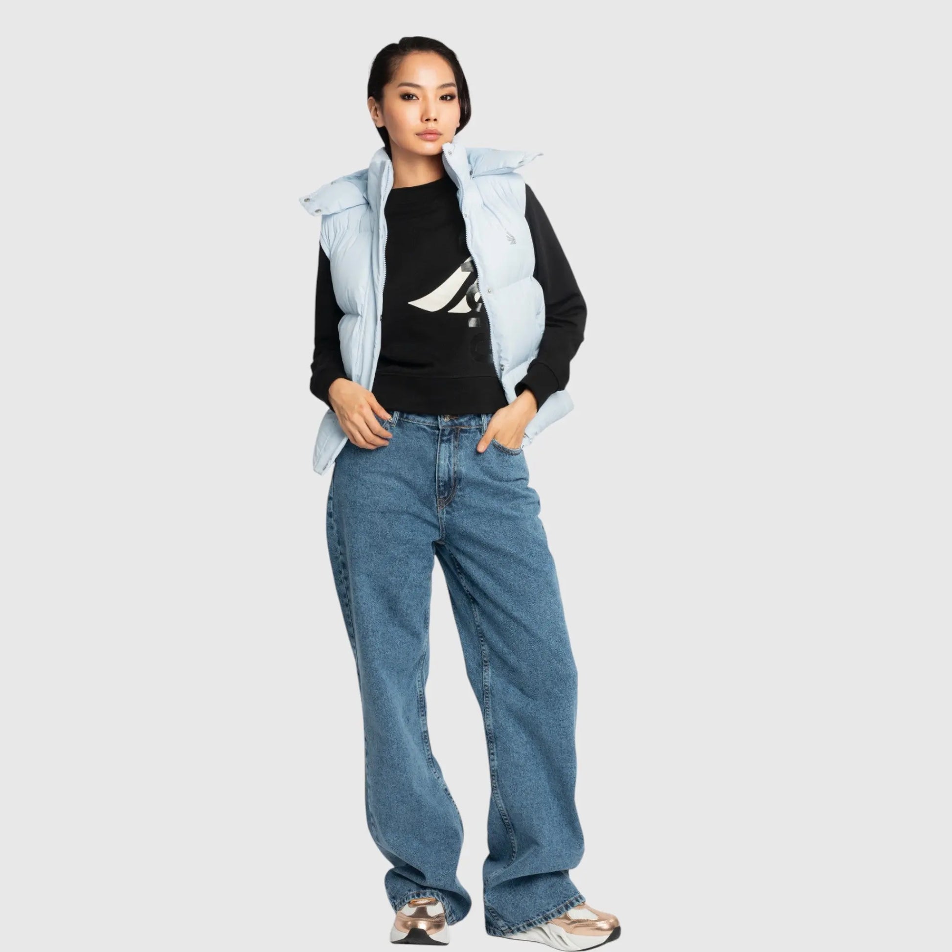 Puffer Gilet with Detachable Hood and Logo Print Gisada Jacket