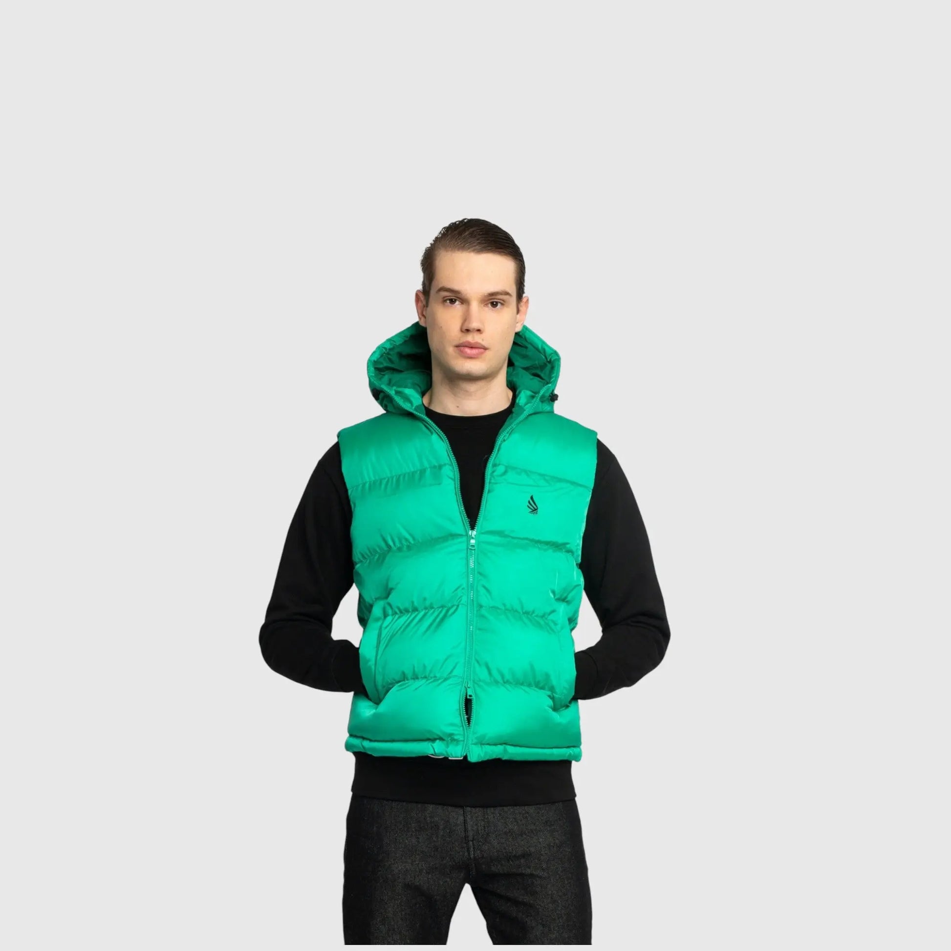 Puffer Gilet with Logo Patch on Back Gisada Jacket