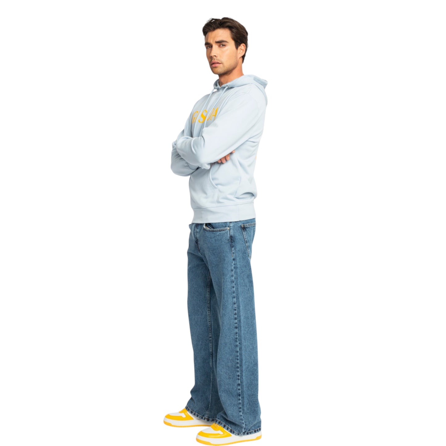 Regular Fit Hoodie in Midweight Cotton with Silicon Print