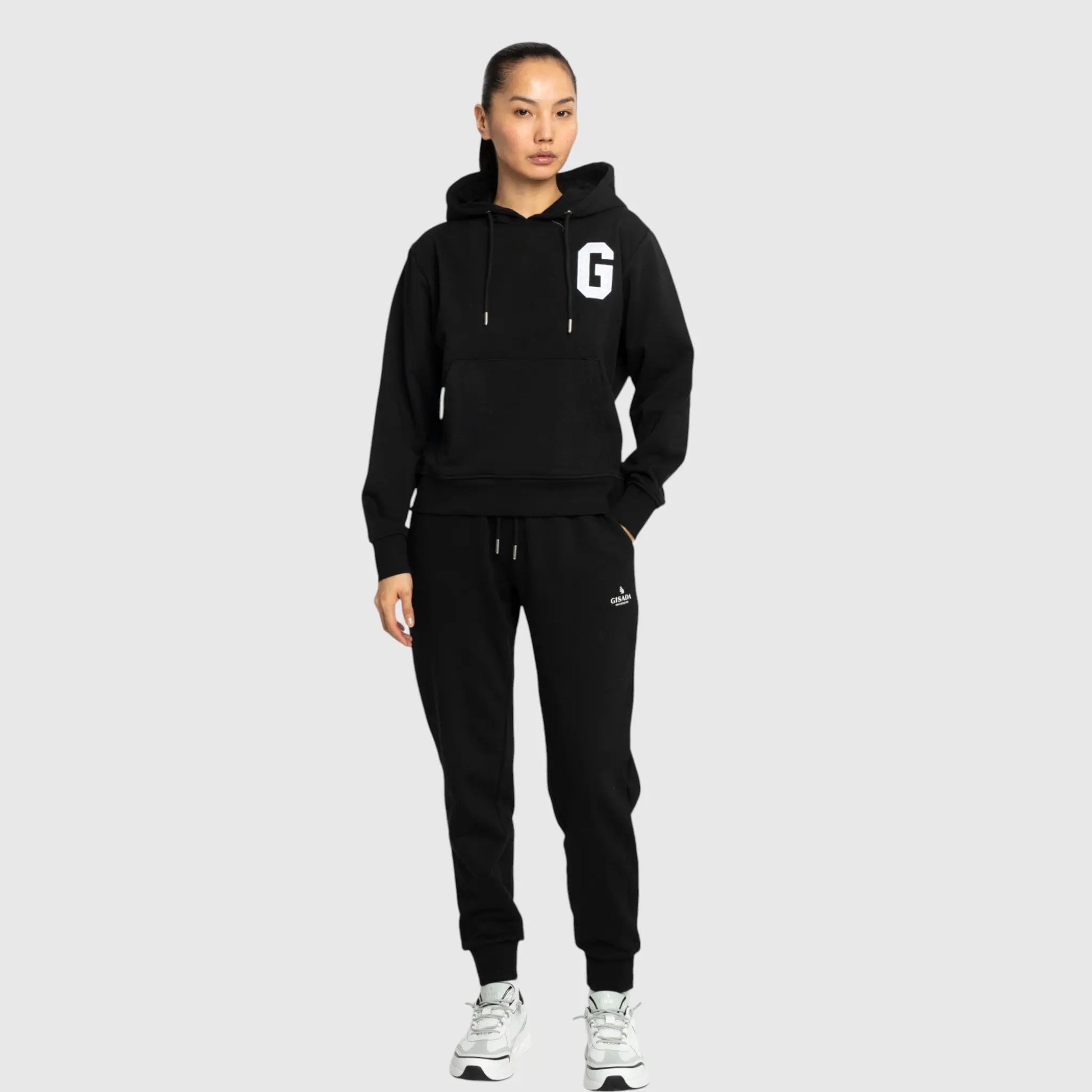 Regular Fit Hoodie in Midweight Cotton with Patch Print Gisada Hoodie