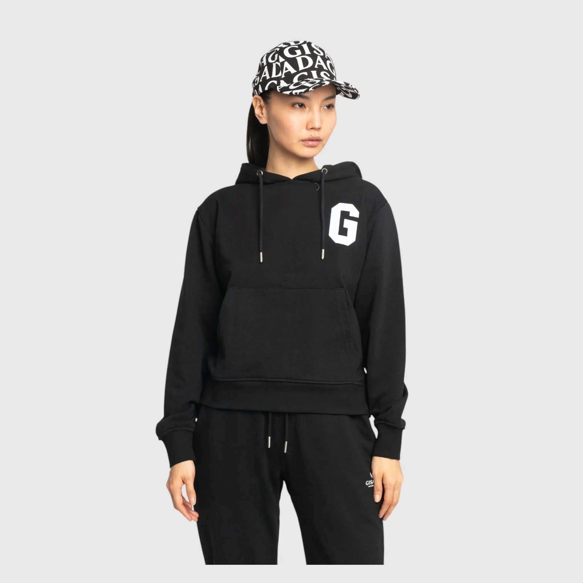 Regular Fit Hoodie in Midweight Cotton with Patch Print Gisada Hoodie
