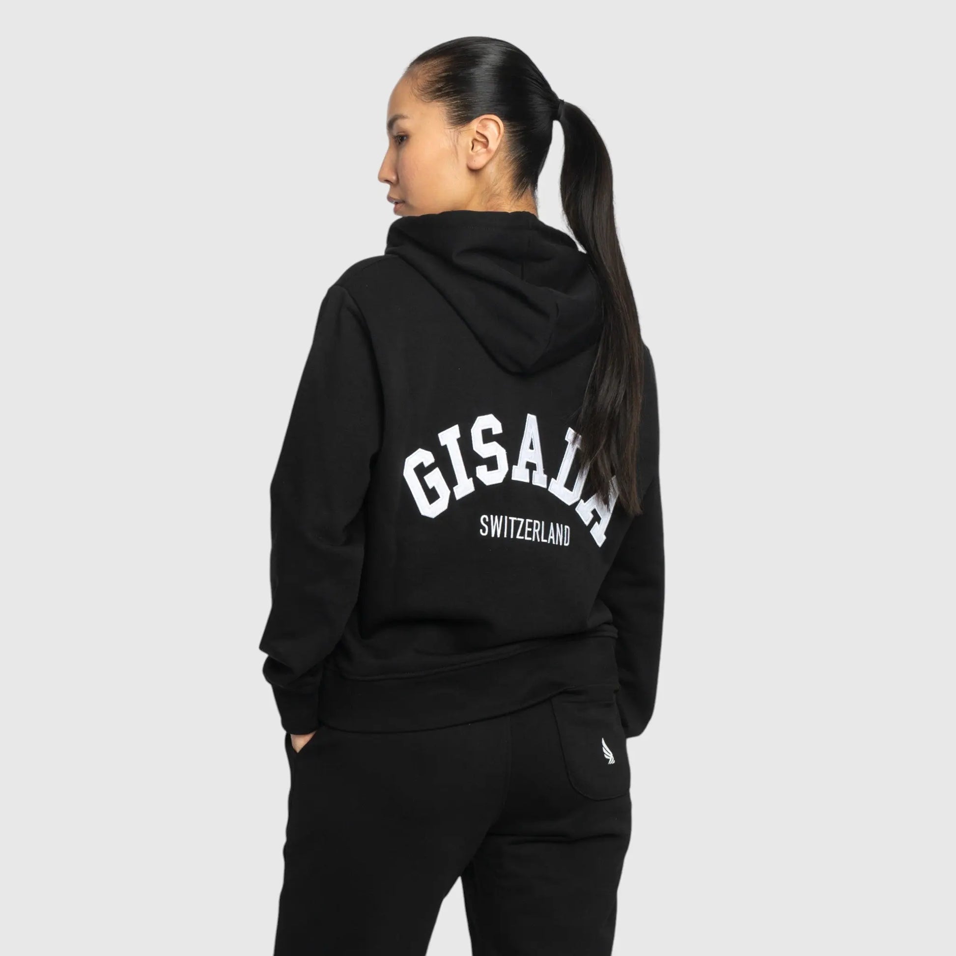 Regular Fit Hoodie in Midweight Cotton with Patch Print Gisada Hoodie