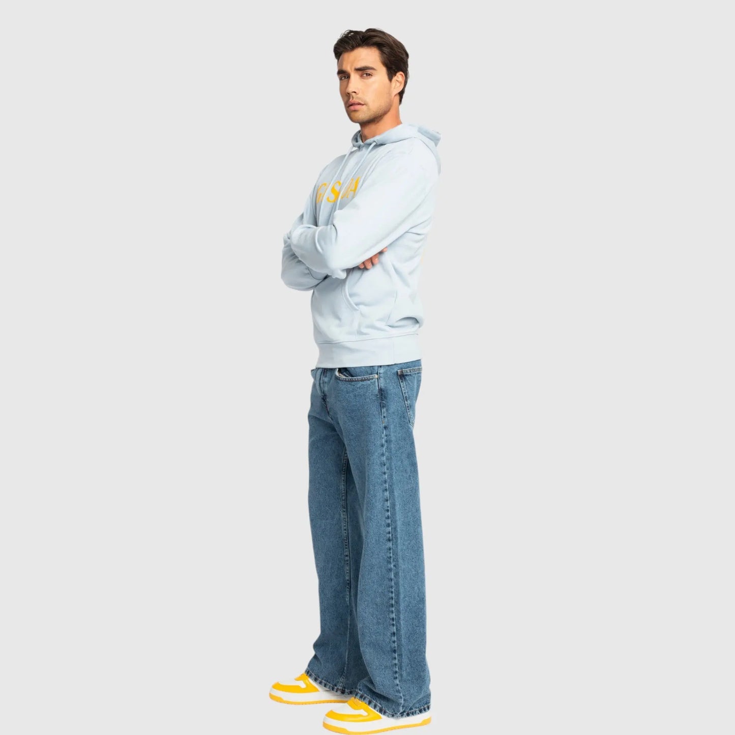 Regular Fit Hoodie in Midweight Cotton with Silicon Print Gisada Hoodie