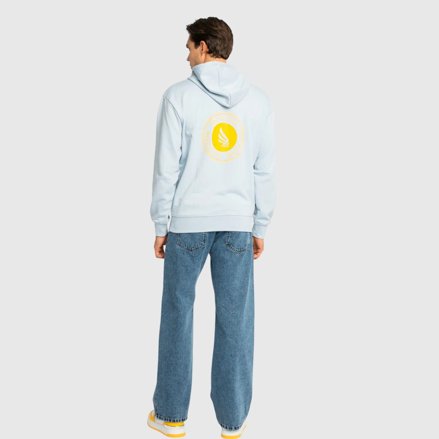 Regular Fit Hoodie in Midweight Cotton with Silicon Print Gisada Hoodie
