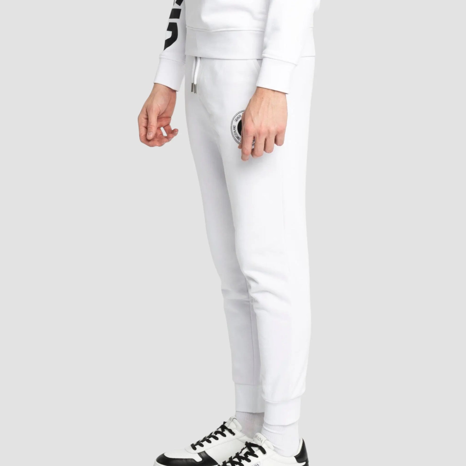 Regular Fit Jogger in Midweight Cotton with Flock Print Gisada Jogger