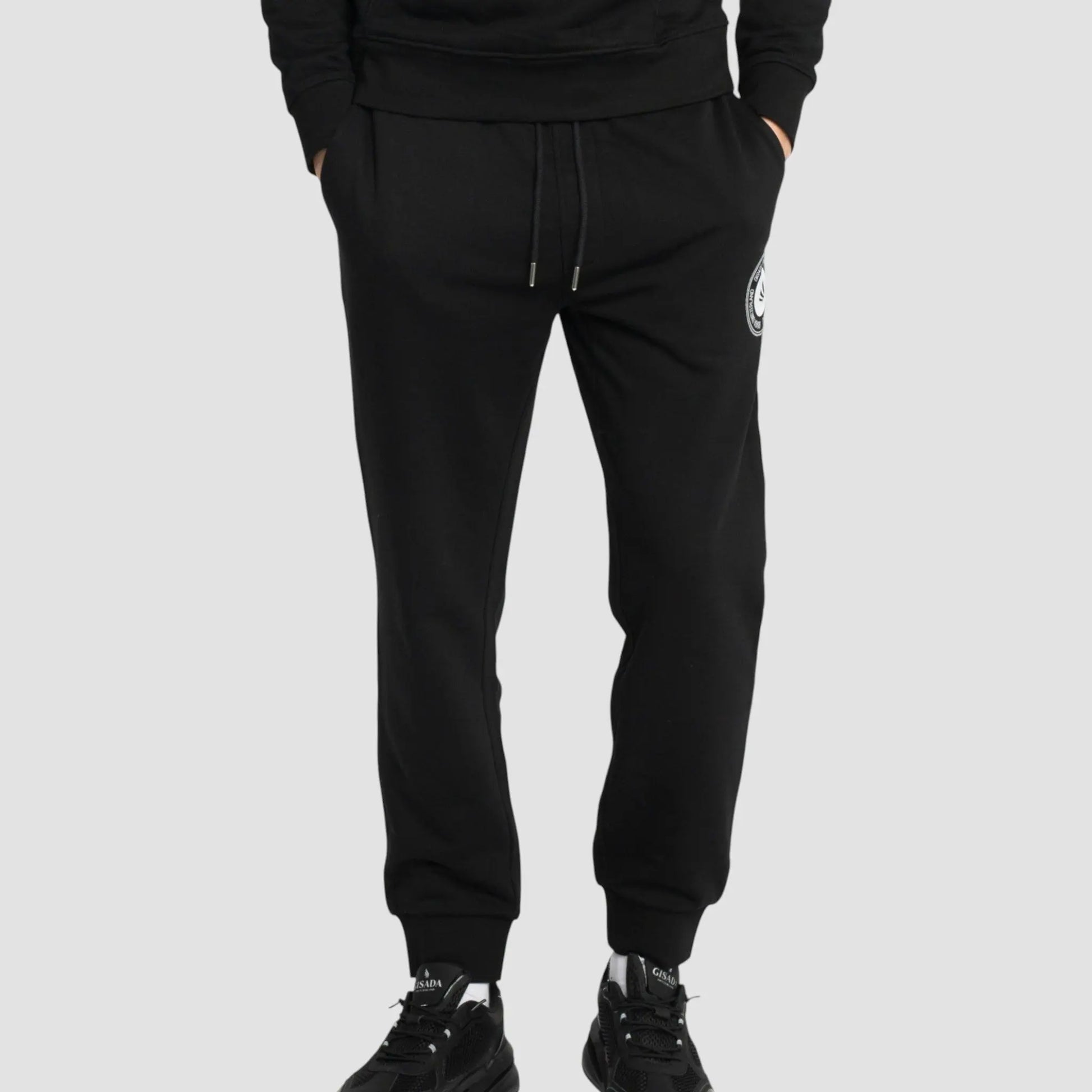 Regular Fit Jogger in Midweight Cotton with Flock Print Gisada Jogger