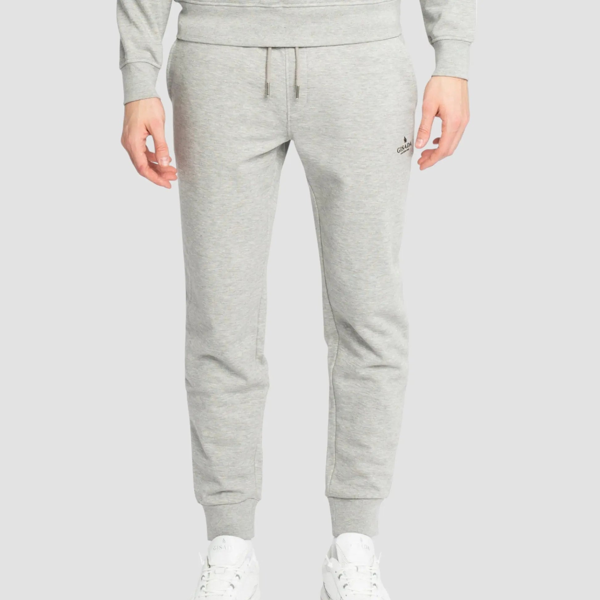 Regular Fit Jogger in Midweight Cotton with Small Silicon Logo Gisada Jogger