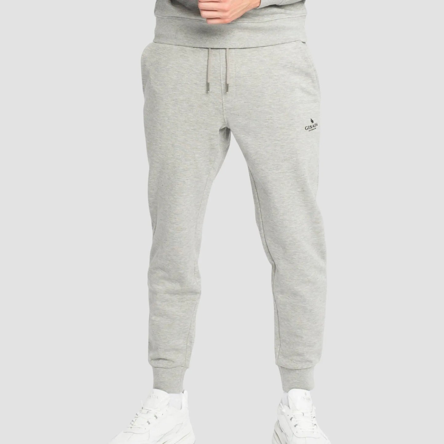 Regular Fit Jogger in Midweight Cotton with Small Silicon Logo Gisada Jogger