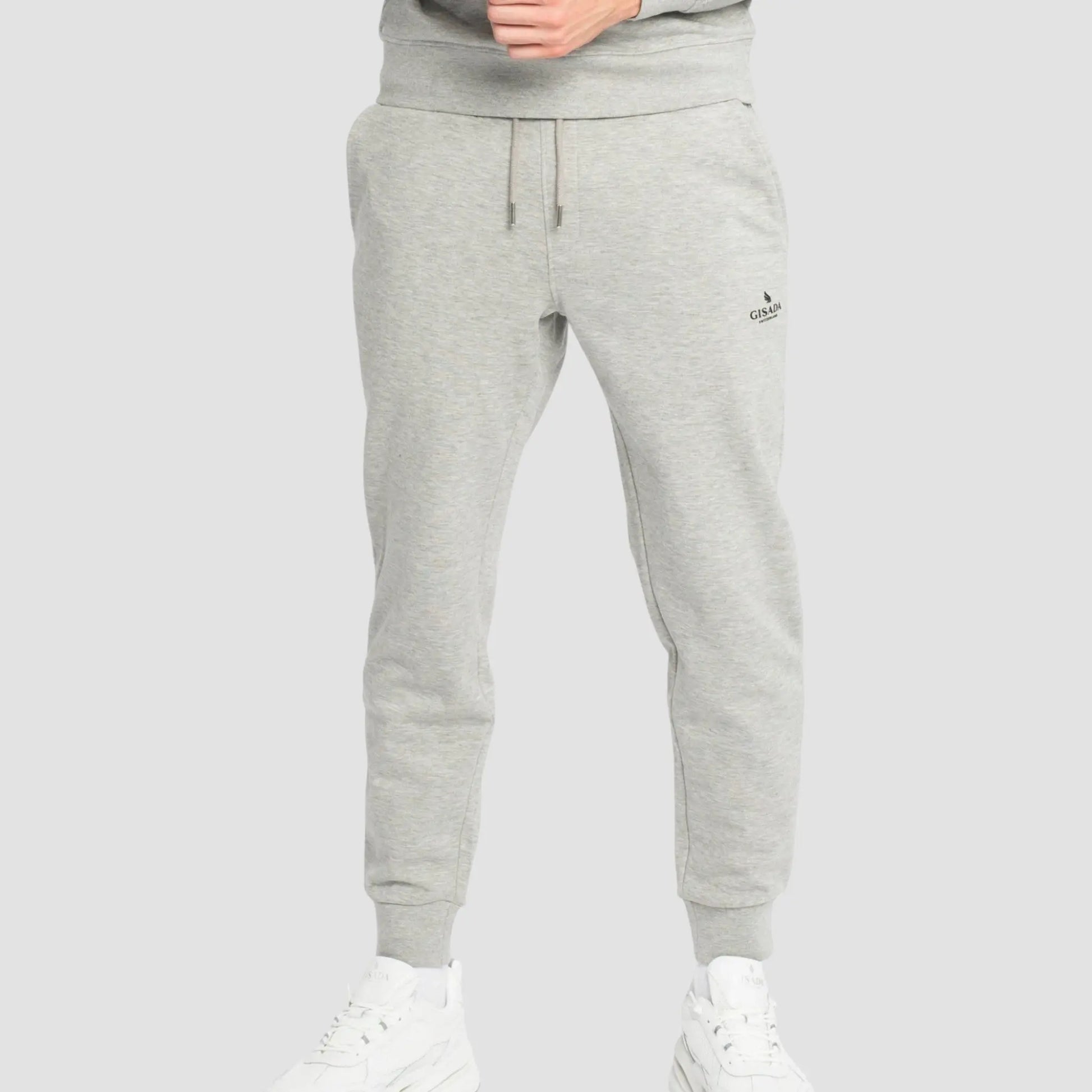 Regular Fit Jogger in Midweight Cotton with Small Silicon Logo Gisada Jogger