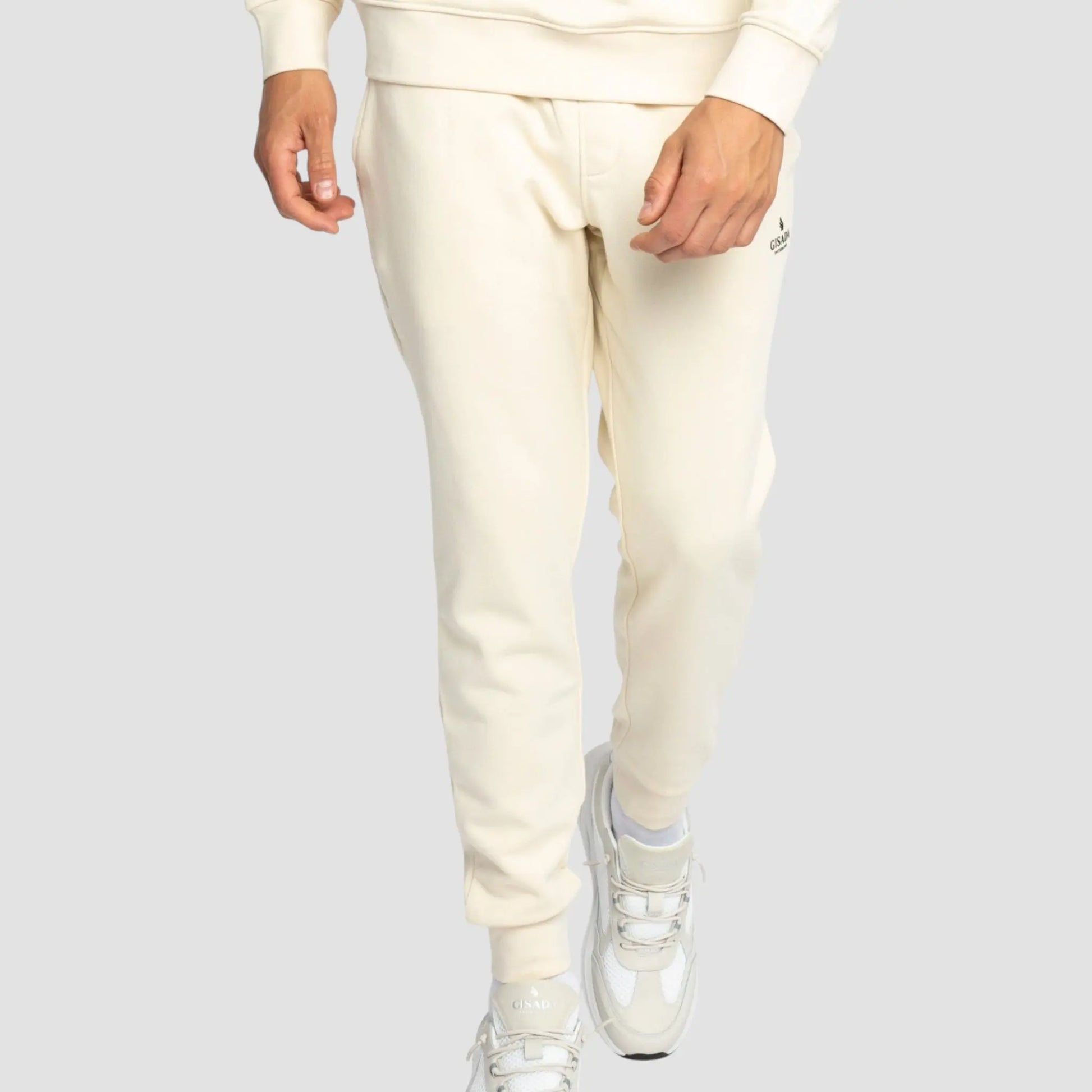 Regular Fit Jogger in Midweight Cotton with Small Silicon Logo Gisada Jogger