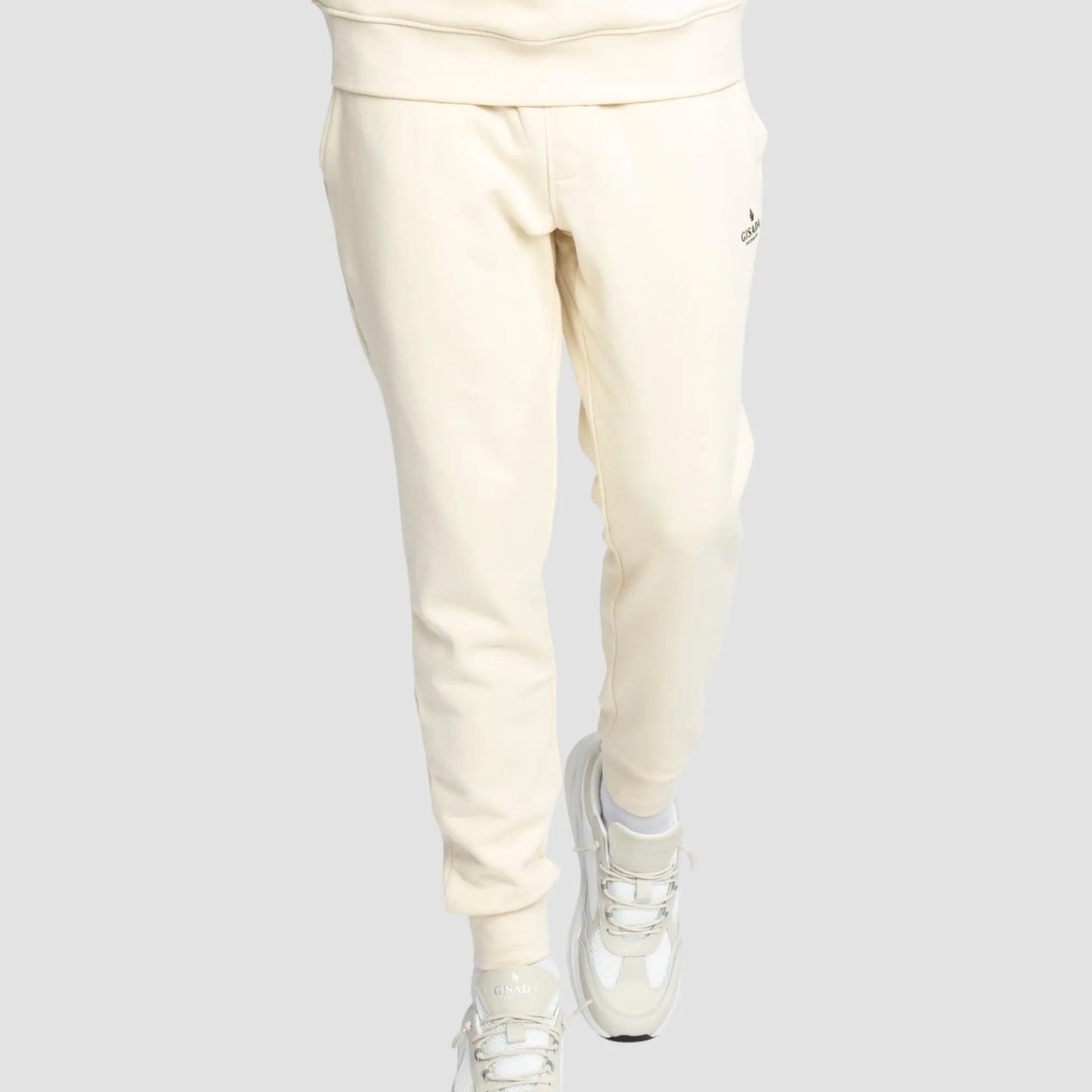Regular Fit Jogger in Midweight Cotton with Small Silicon Logo Gisada Jogger
