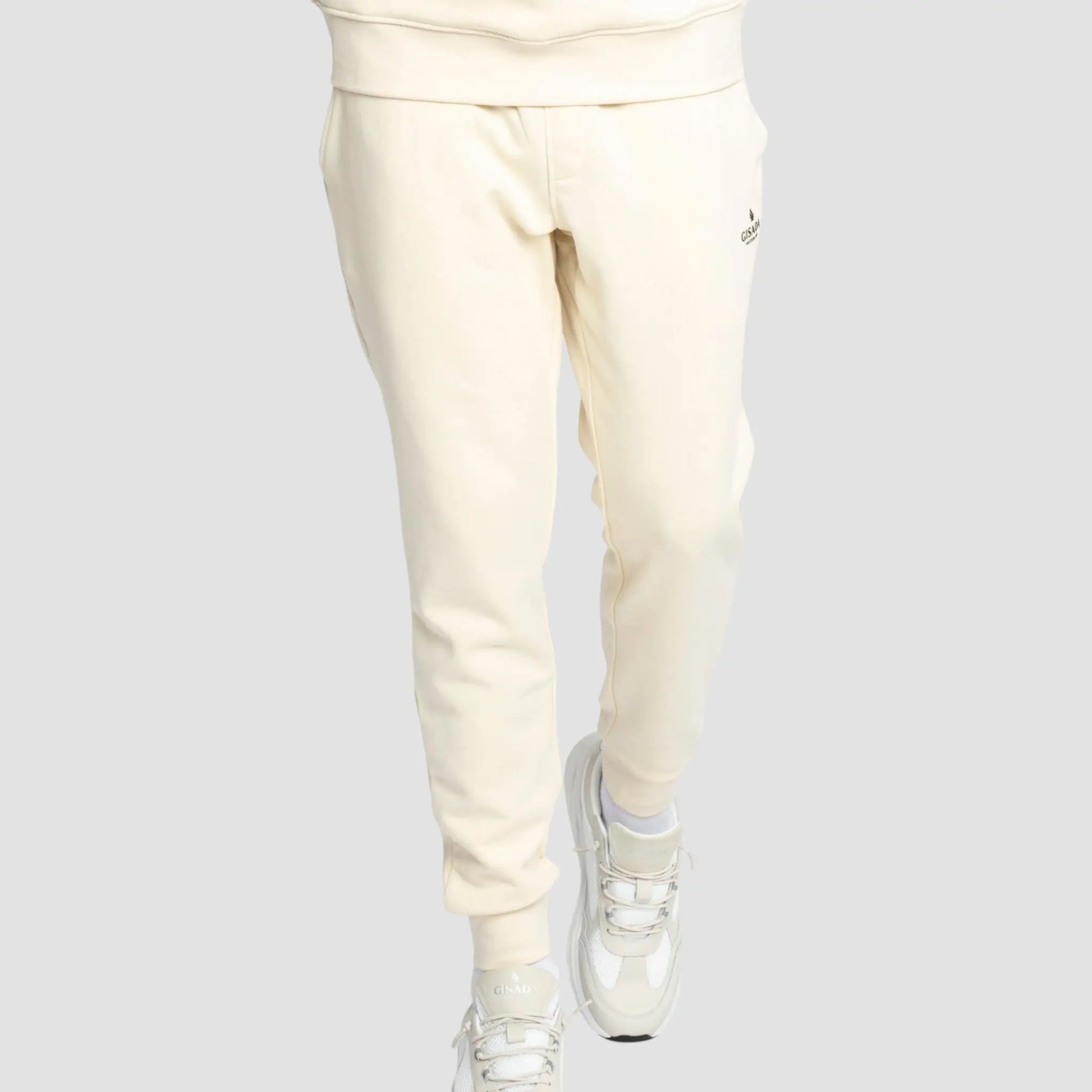 Regular Fit Jogger in Midweight Cotton with Small Silicon Logo Gisada Jogger