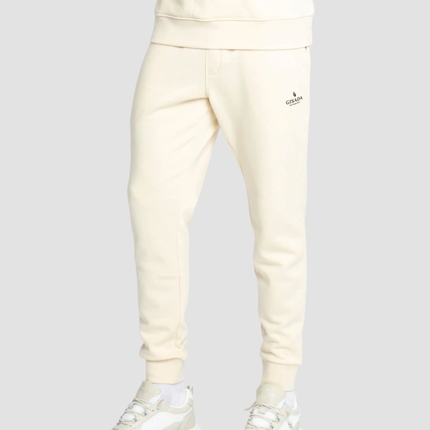 Regular Fit Jogger in Midweight Cotton with Small Silicon Logo Gisada Jogger