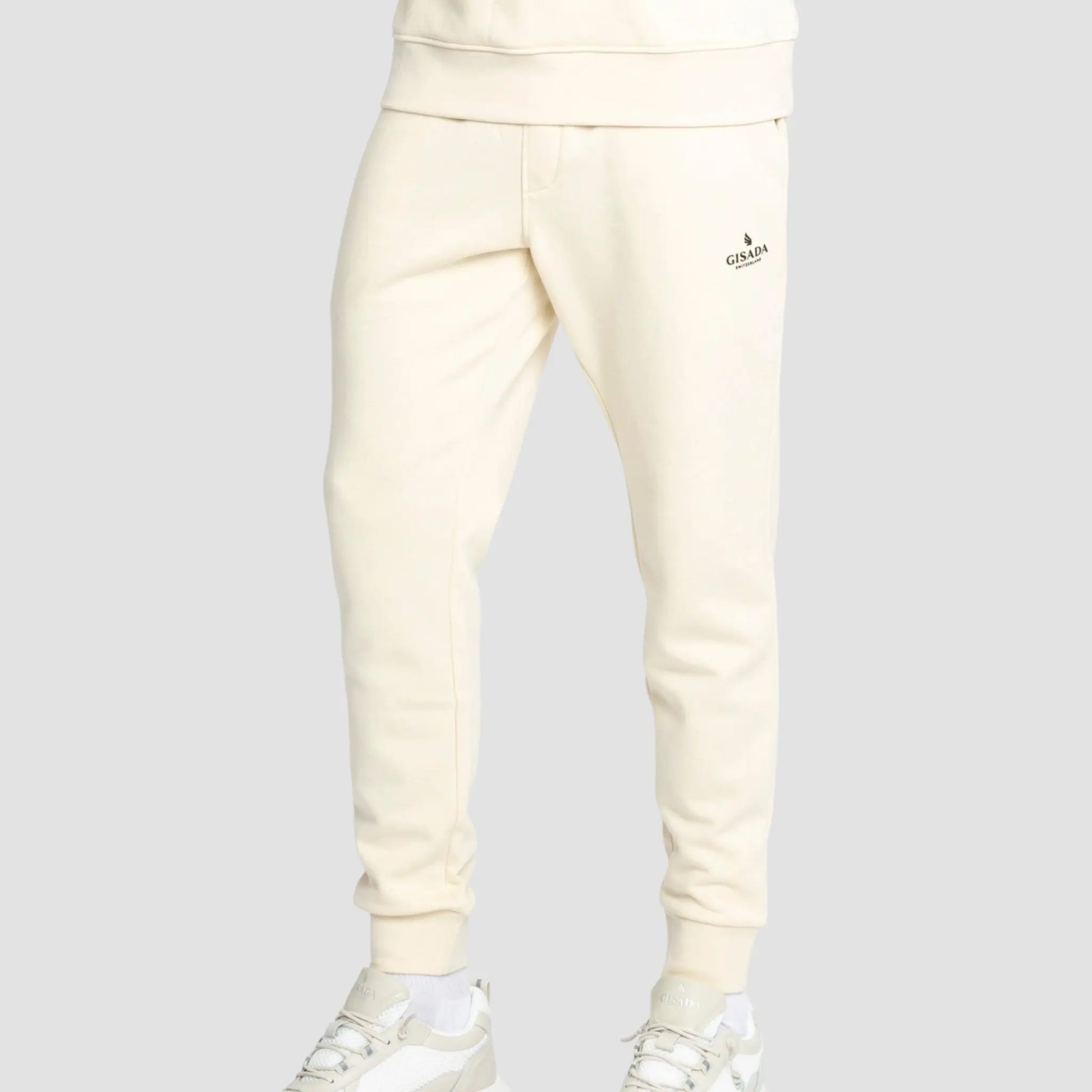Regular Fit Jogger in Midweight Cotton with Small Silicon Logo Gisada Jogger