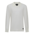Ivory knit polo shirt with Johnny collar by Gisada – front view