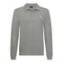 Heathered texture and rubber logo on grey Gisada polo