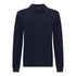 Front view of navy long sleeve Gisada polo with red logo