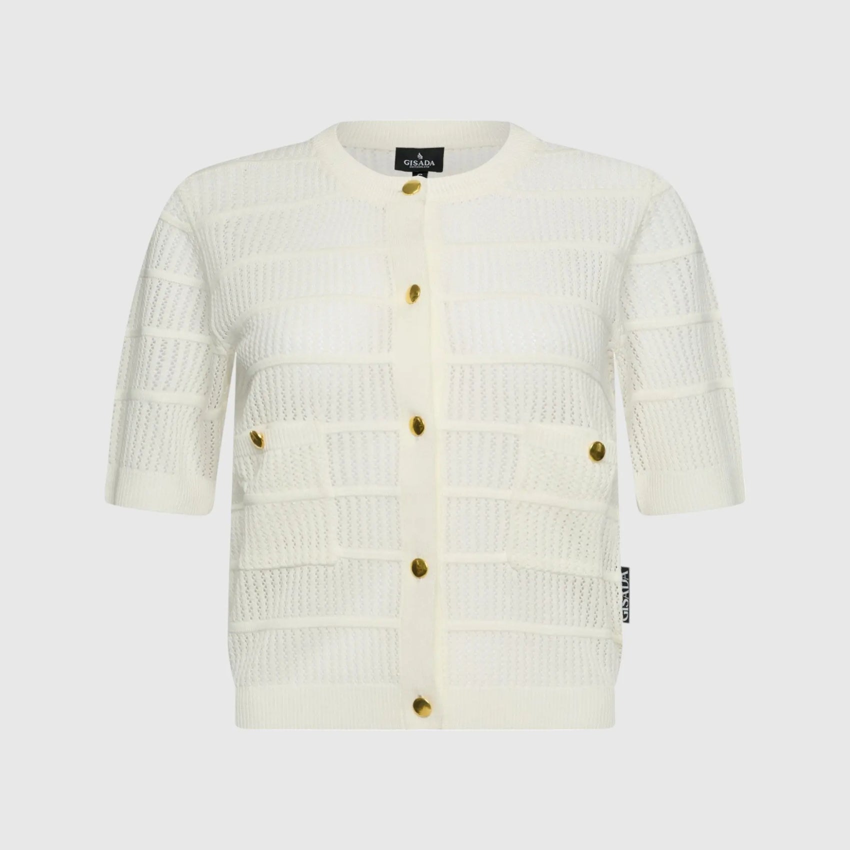 Regular Fit Pointelle Cardigan - Gisada.com - Knitwear 
