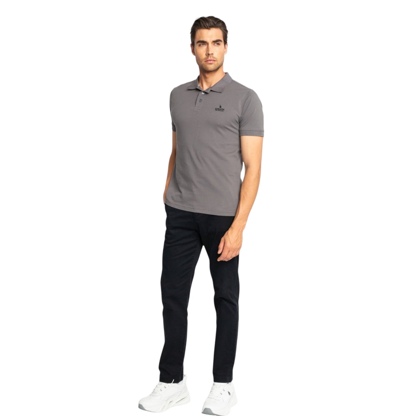 Regular Fit Polo in Cotton Piquet with 3D Embroidered Logo Gisada Polo