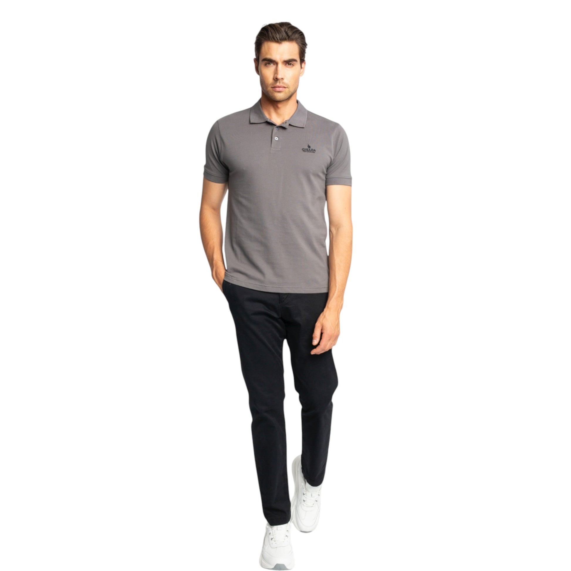 Regular Fit Polo in Cotton Piquet with 3D Embroidered Logo Gisada Polo