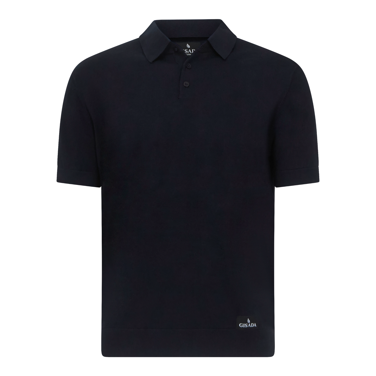 Regular Fit Premium Cotton Knit Polo with Patch Label Gisada Knitwear