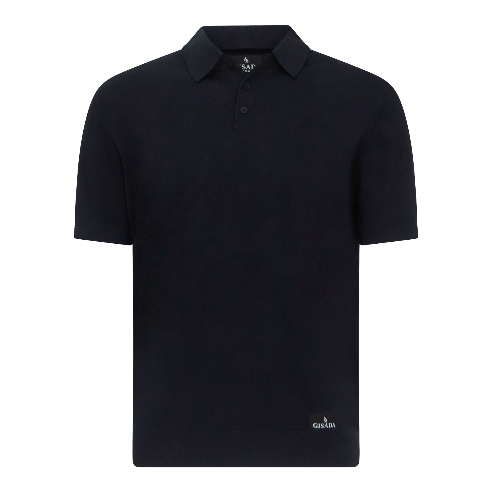 Regular Fit Premium Cotton Knit Polo with Patch Label Gisada Knitwear