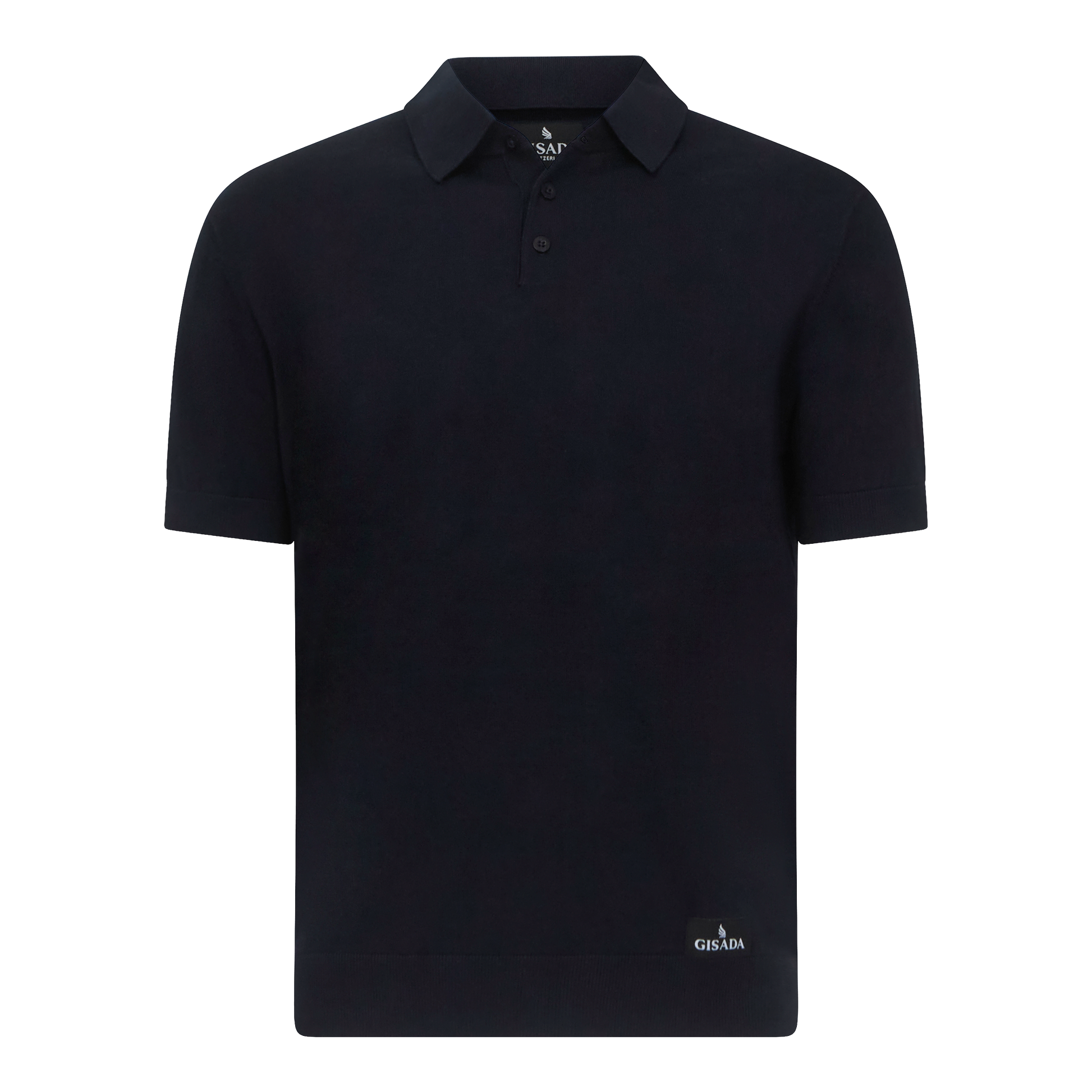 Regular Fit Premium Cotton Knit Polo with Patch Label Gisada Knitwear