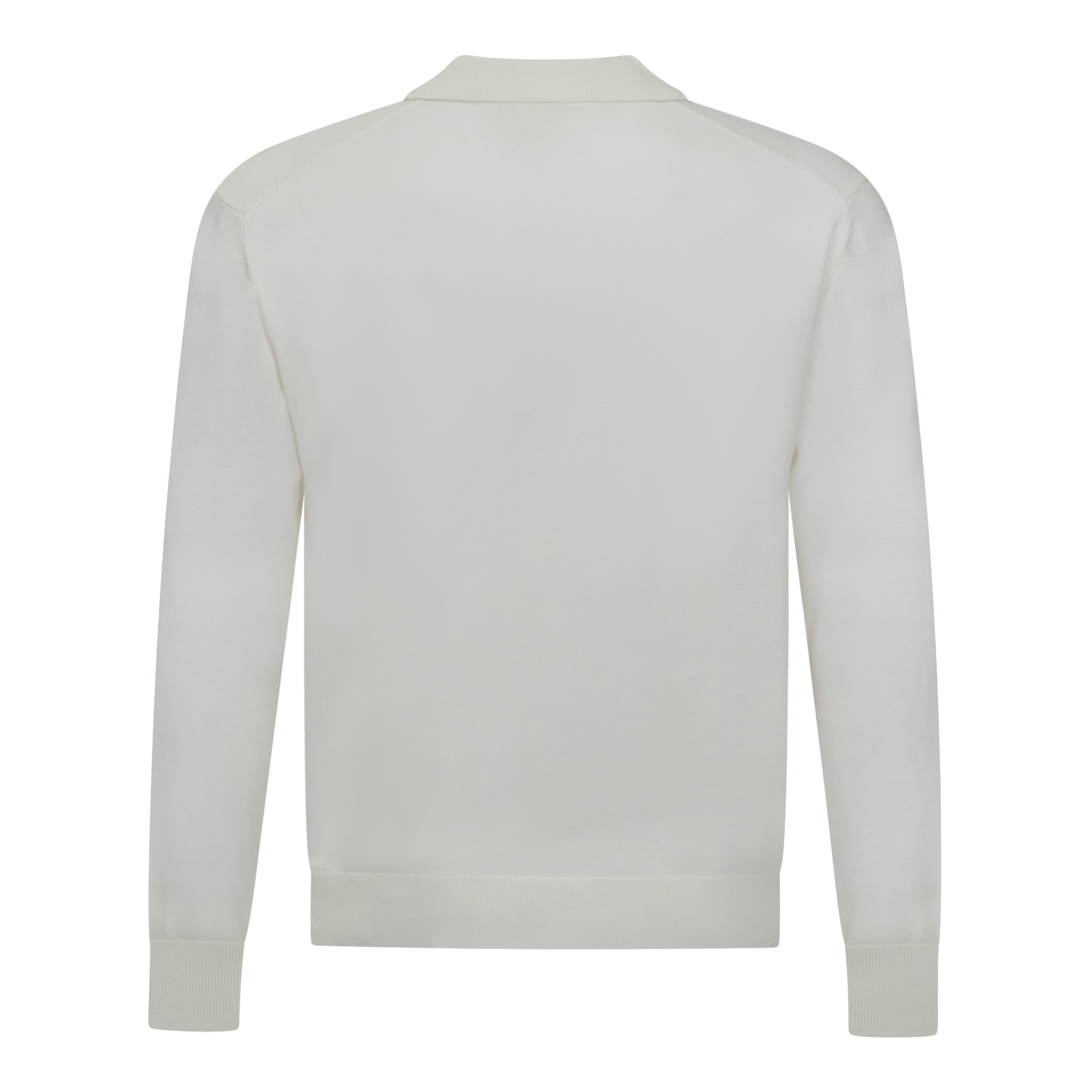 Regular Fit Premium Cotton Long Sleeve Knit Polo with Patch Label Gisada Knitwear