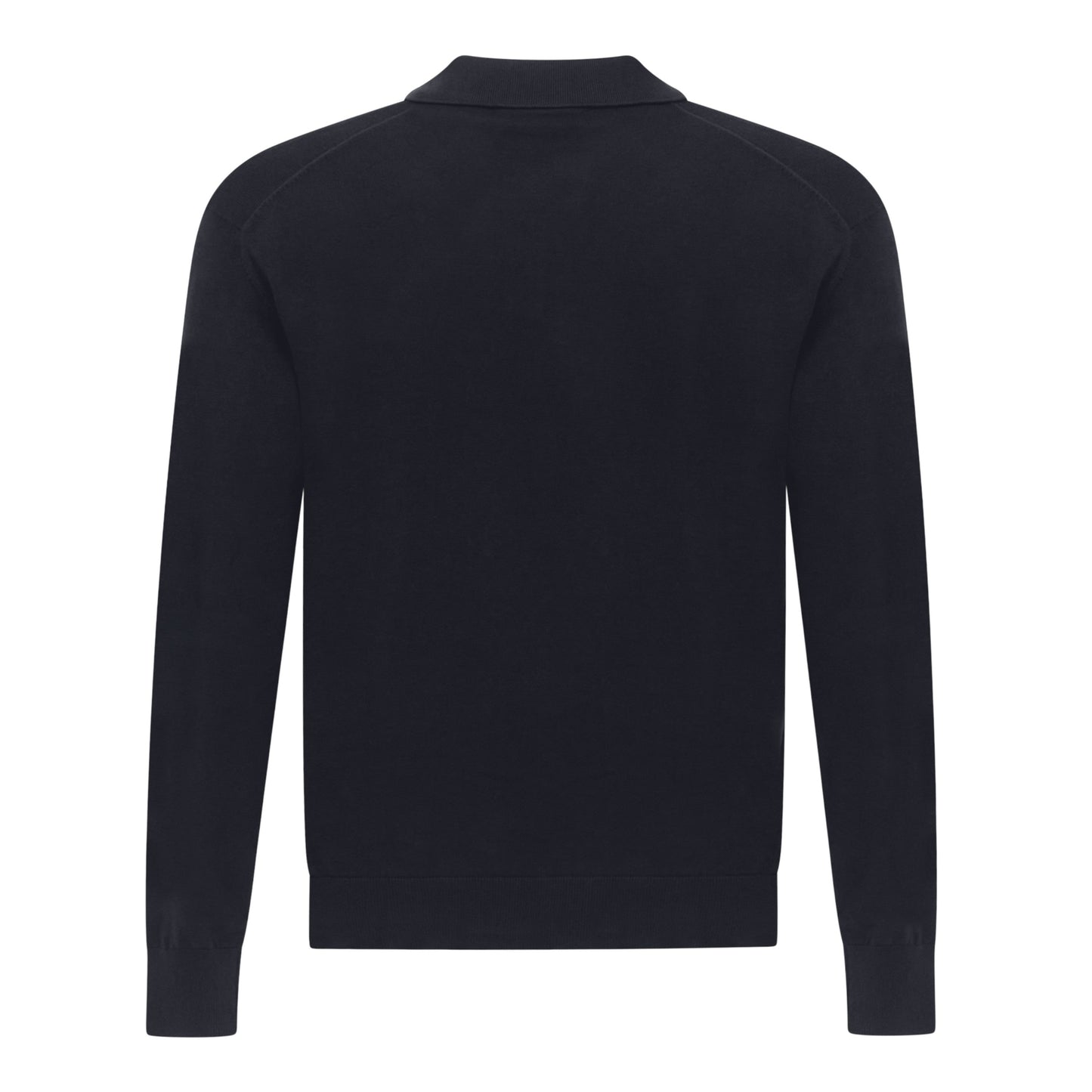 Back view of Gisada navy knitwear polo – premium men’s fashion