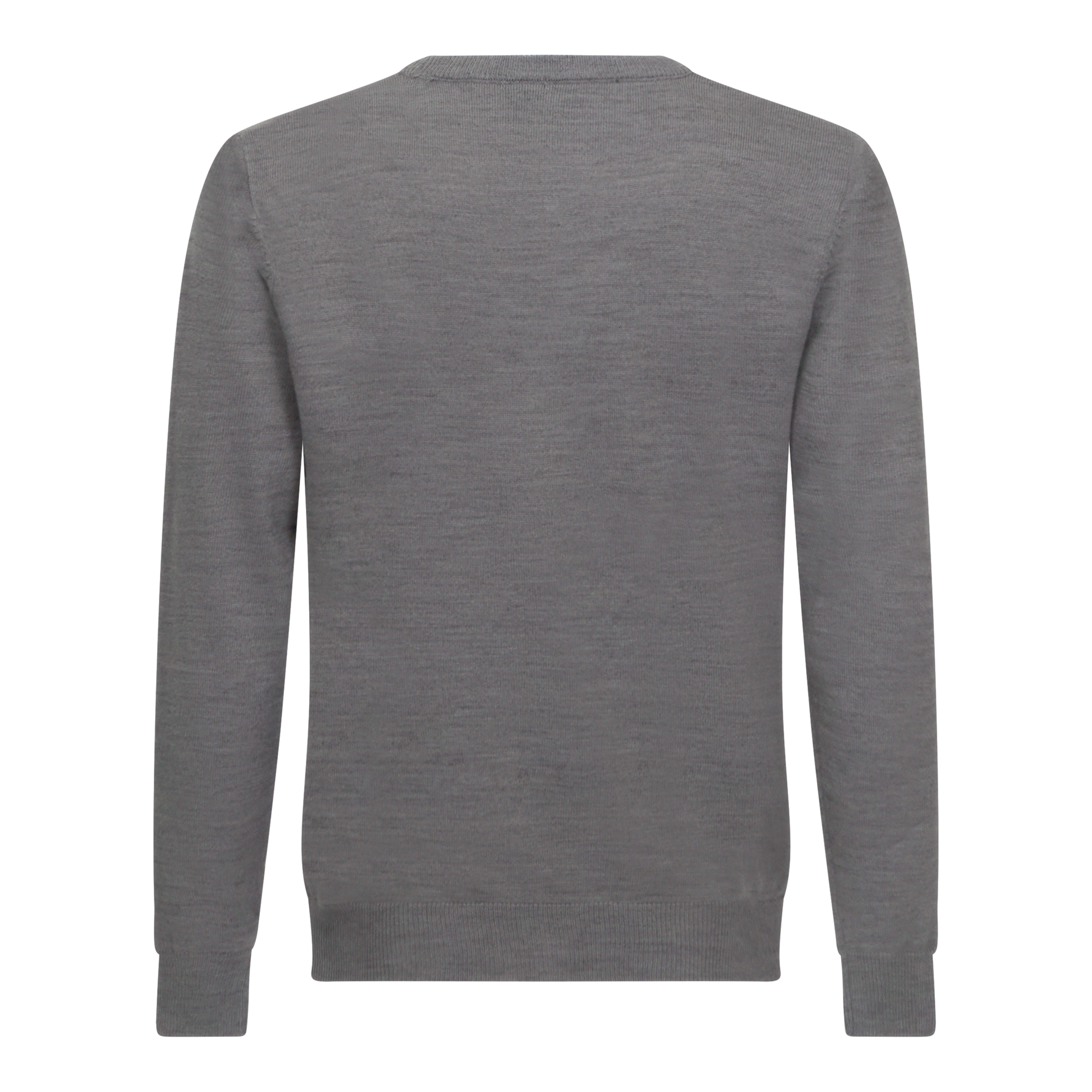 Back view of regular fit grey knit sweater from Gisada