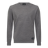 Front view of grey merino round neck pullover by Gisada