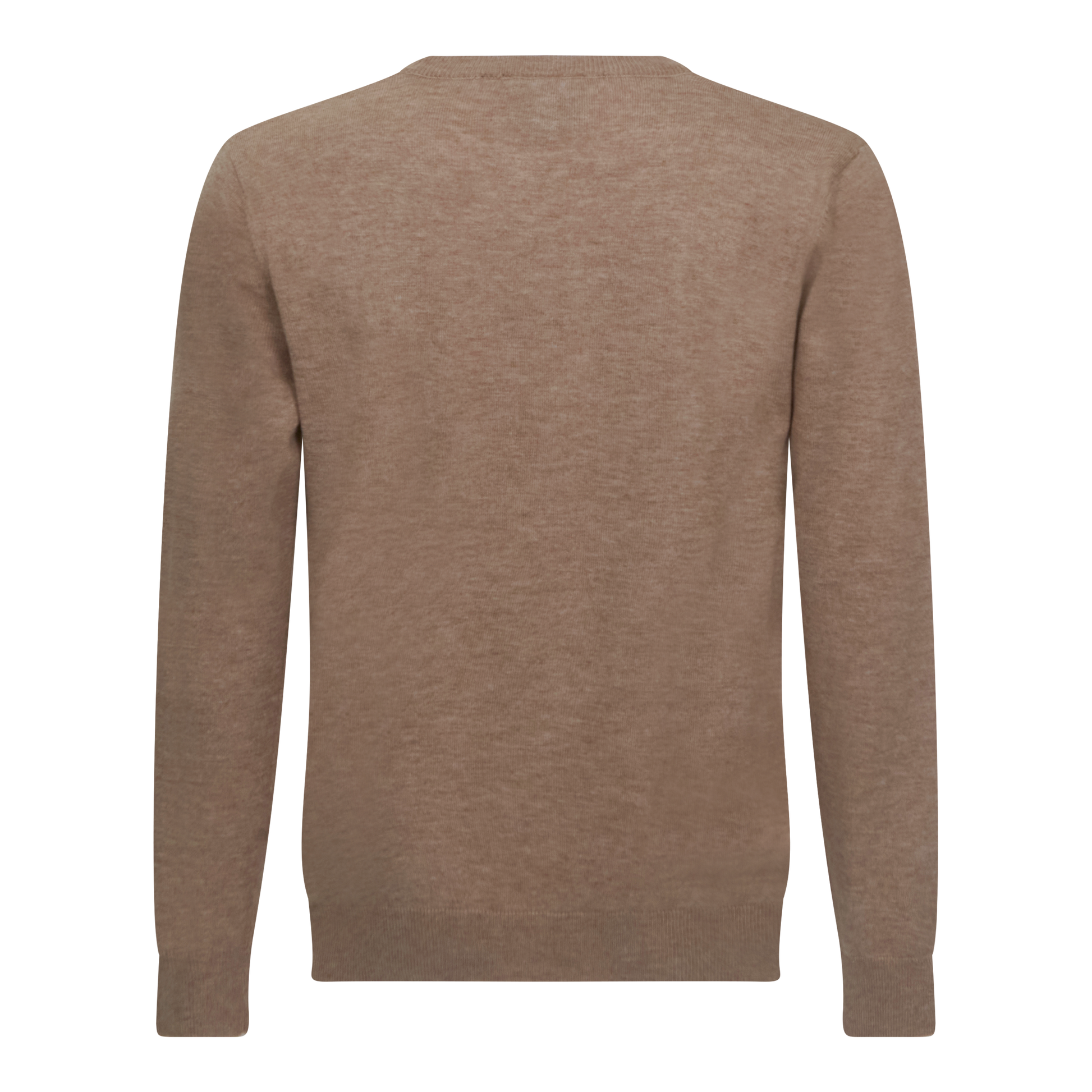 Elegant men’s pullover in soft beige knit – crew neckline