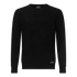 Front view of black merino wool round neck pullover by Gisada