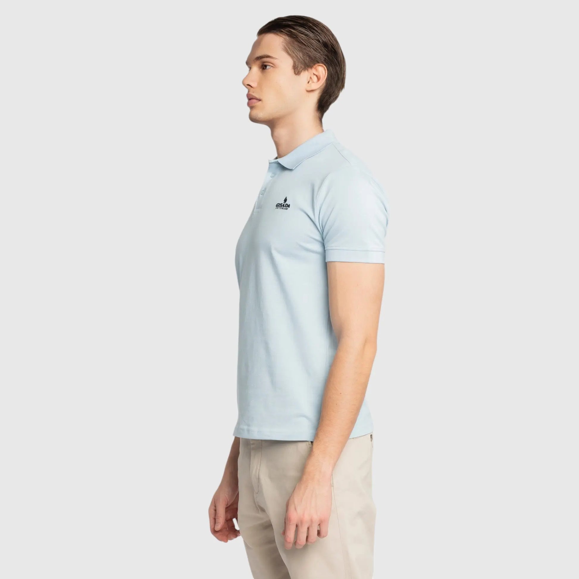 Regular Fit Short Sleeves Polo in Cotton Piquet with 3D Embroidered Logo Gisada Polo