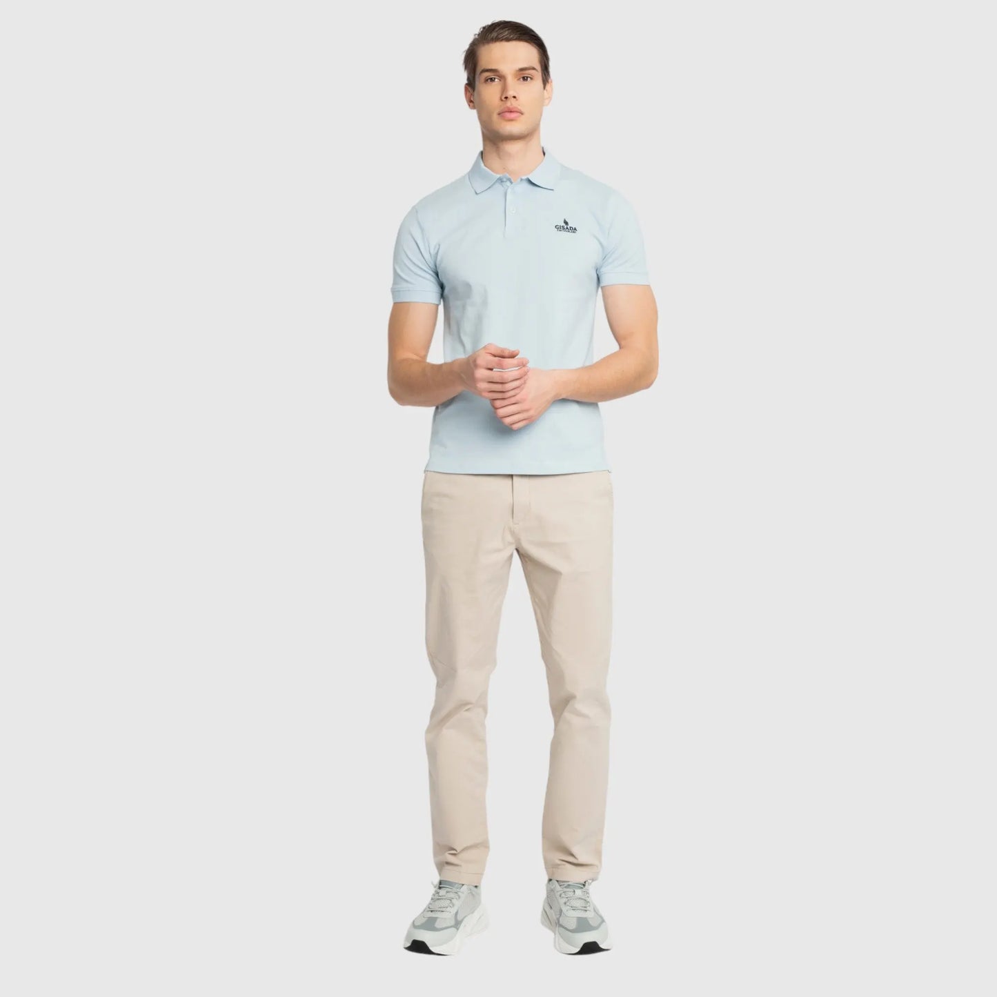 Regular Fit Short Sleeves Polo in Cotton Piquet with 3D Embroidered Logo Gisada Polo