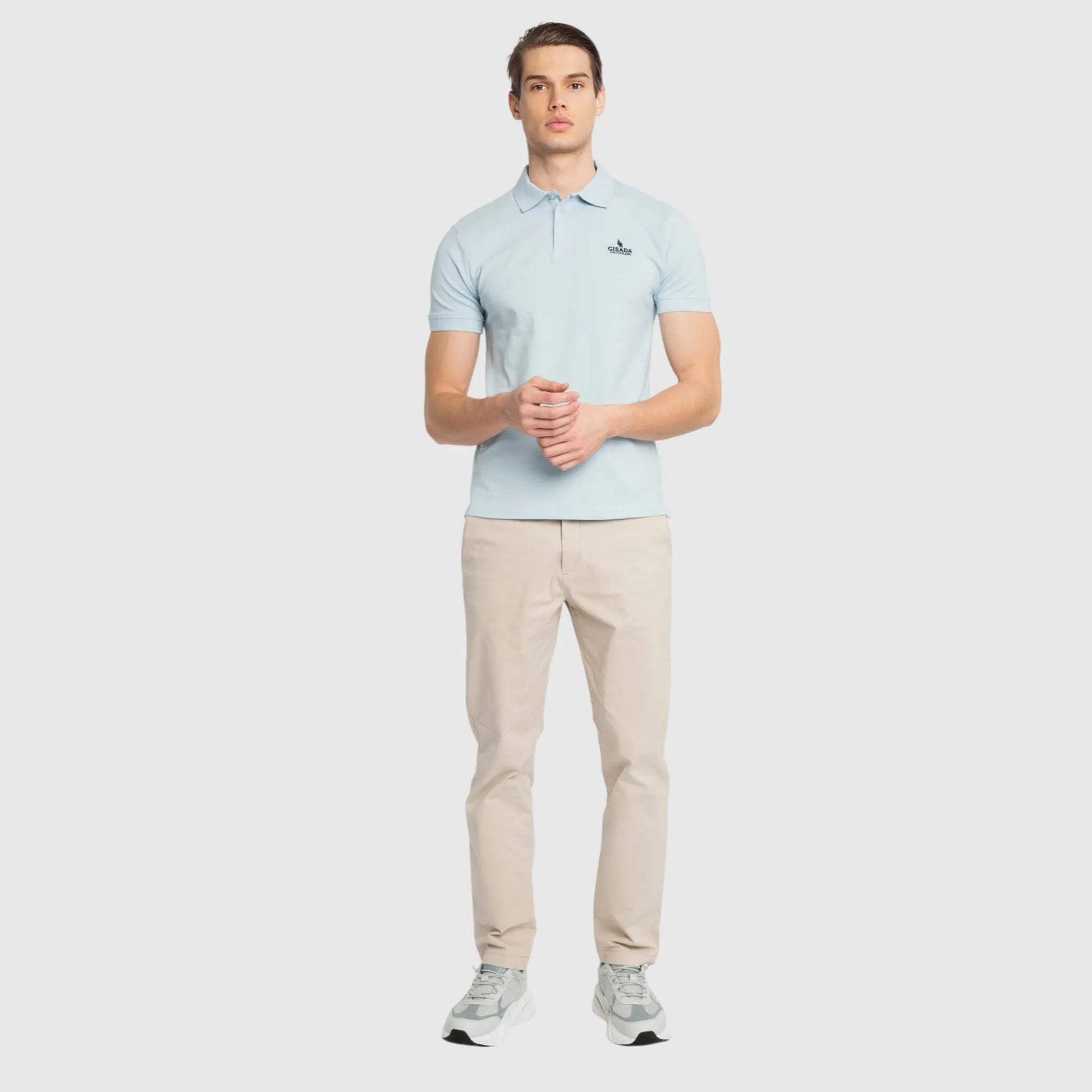 Regular Fit Short Sleeves Polo in Cotton Piquet with 3D Embroidered Logo Gisada Polo