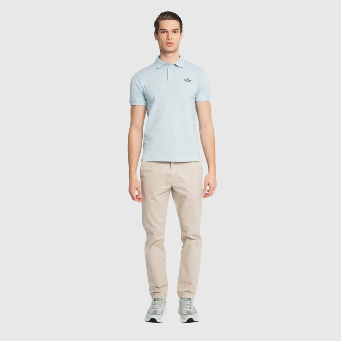 Regular Fit Short Sleeves Polo in Cotton Piquet with 3D Embroidered Logo Gisada Polo